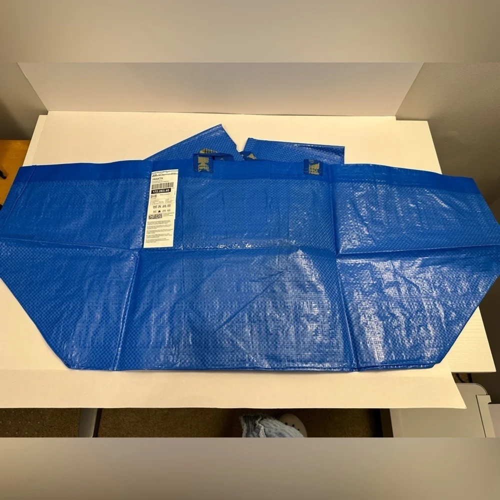(Set of 3) NEW Ikea FRAKTA Shopping bag, large, blue